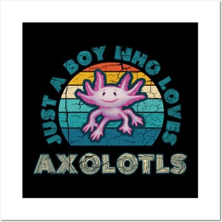 Just a Boy who Loves Axolotls Posters and Art